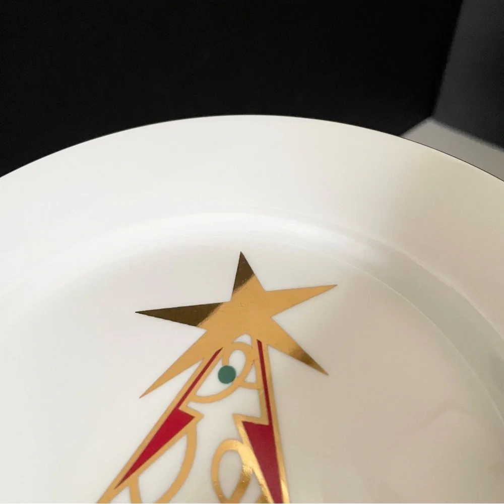 SET of 4 Red Christmas Tree Salad or Dessert Plates by Pier 1